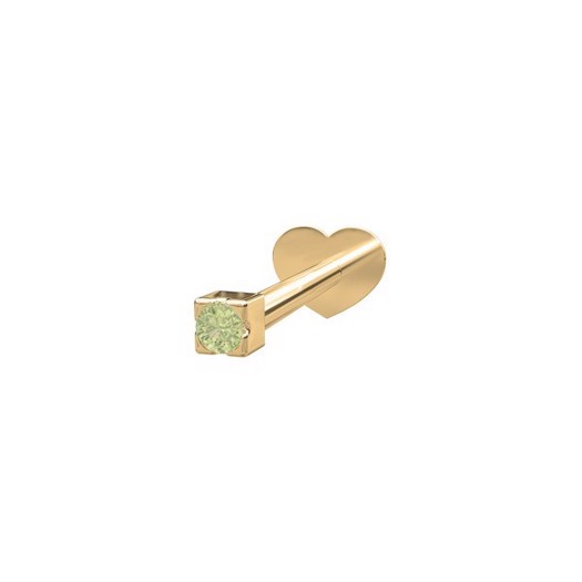 Piercing smykke - PIERCE52 Labret-piercing i14kt. guld m grøn peridot
